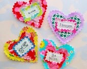 Fabric Valentine's Day Hearts Embellishments