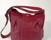 Dark Red Leather and Suede Cross Body