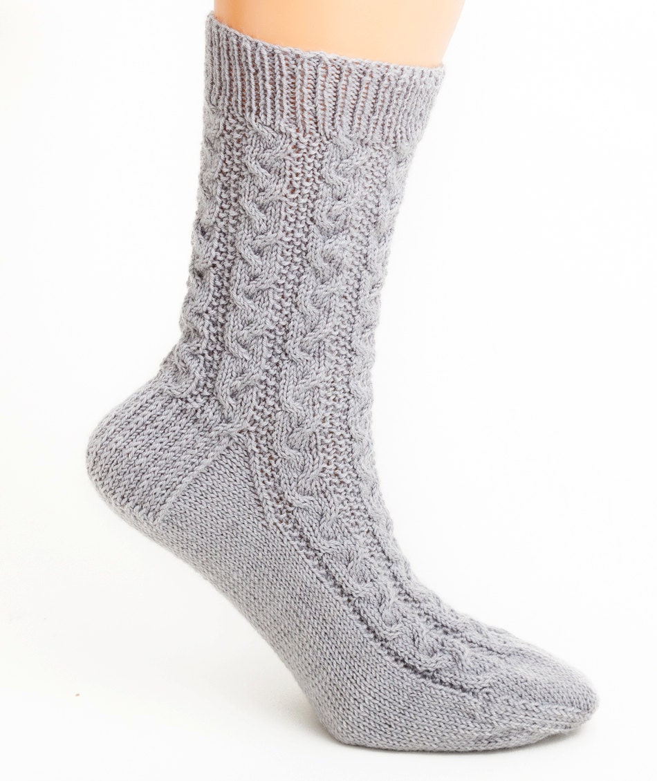 Hand Knit Braided Cable Socks