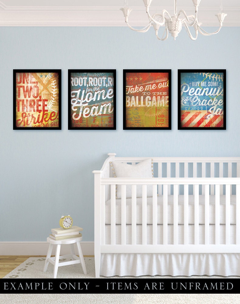 Set of 4 unframed Baseball art giclee archival signed artist's prints 16 x 20 by stephen fowler