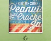 Buy Me Some Peanuts Baseball art giclee archival signed artist's print 12 x 12 by stephen fowler