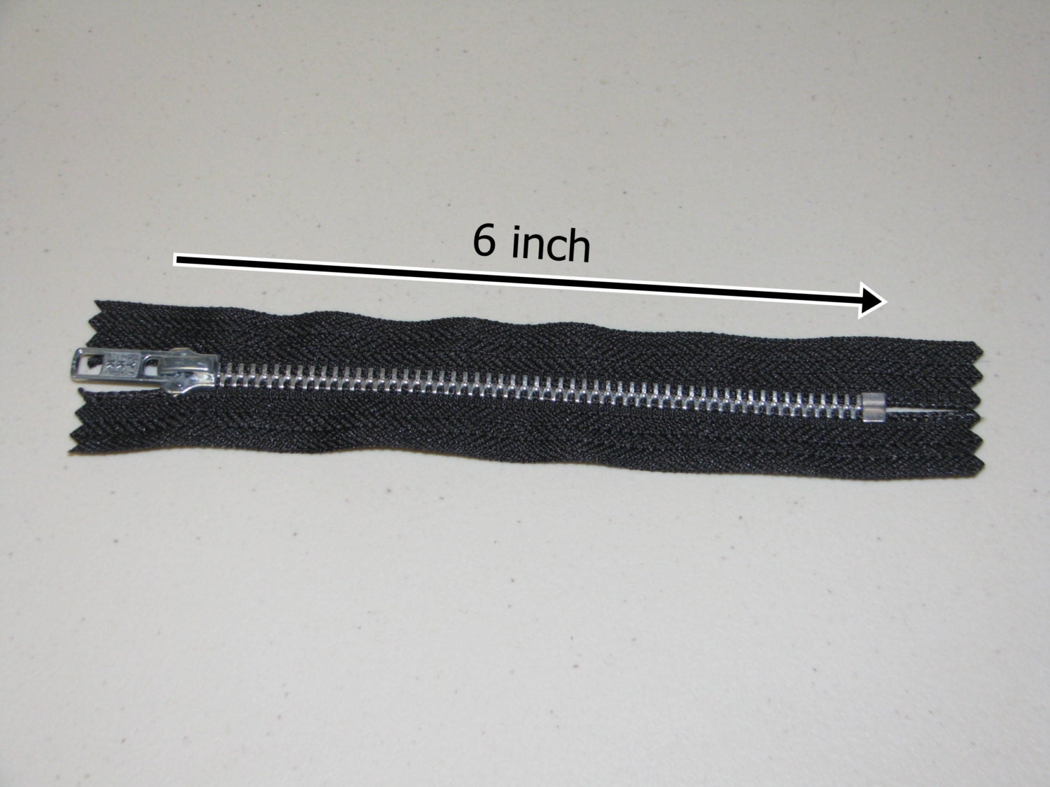 Lot of 5 YKK Metal Zipper Black 5 zipper 6 inch long