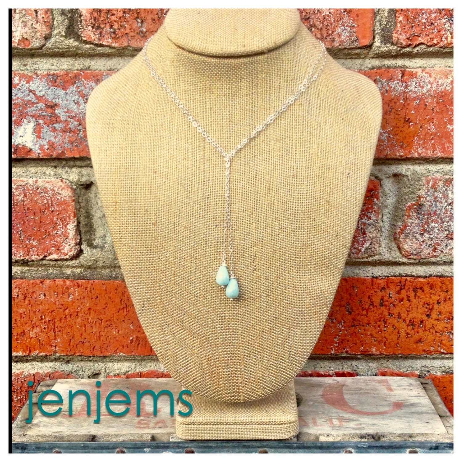 Sterling Silver Extra Long Aquamarine Lariat