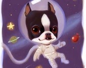 Boston Terrier Space Man