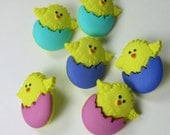 Easter Chick in Egg Novelty Buttons