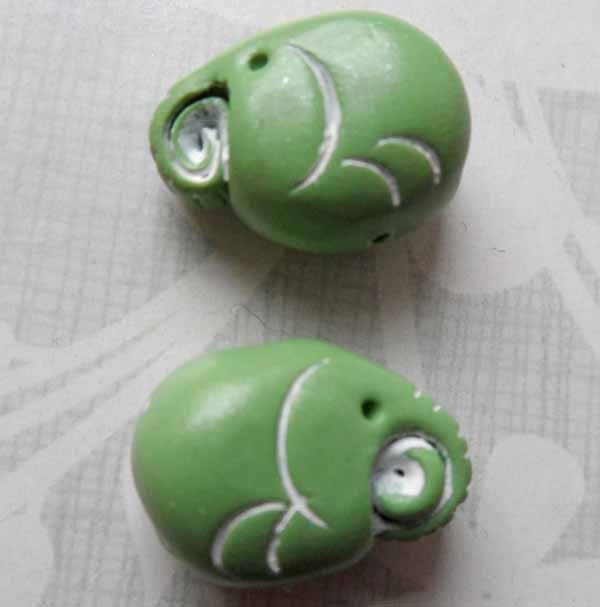 Charming Little Elephant Charms - Light Green