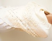 Flower Scarf - Cotton Scarf - Cream Scarf - Cowl Shawl