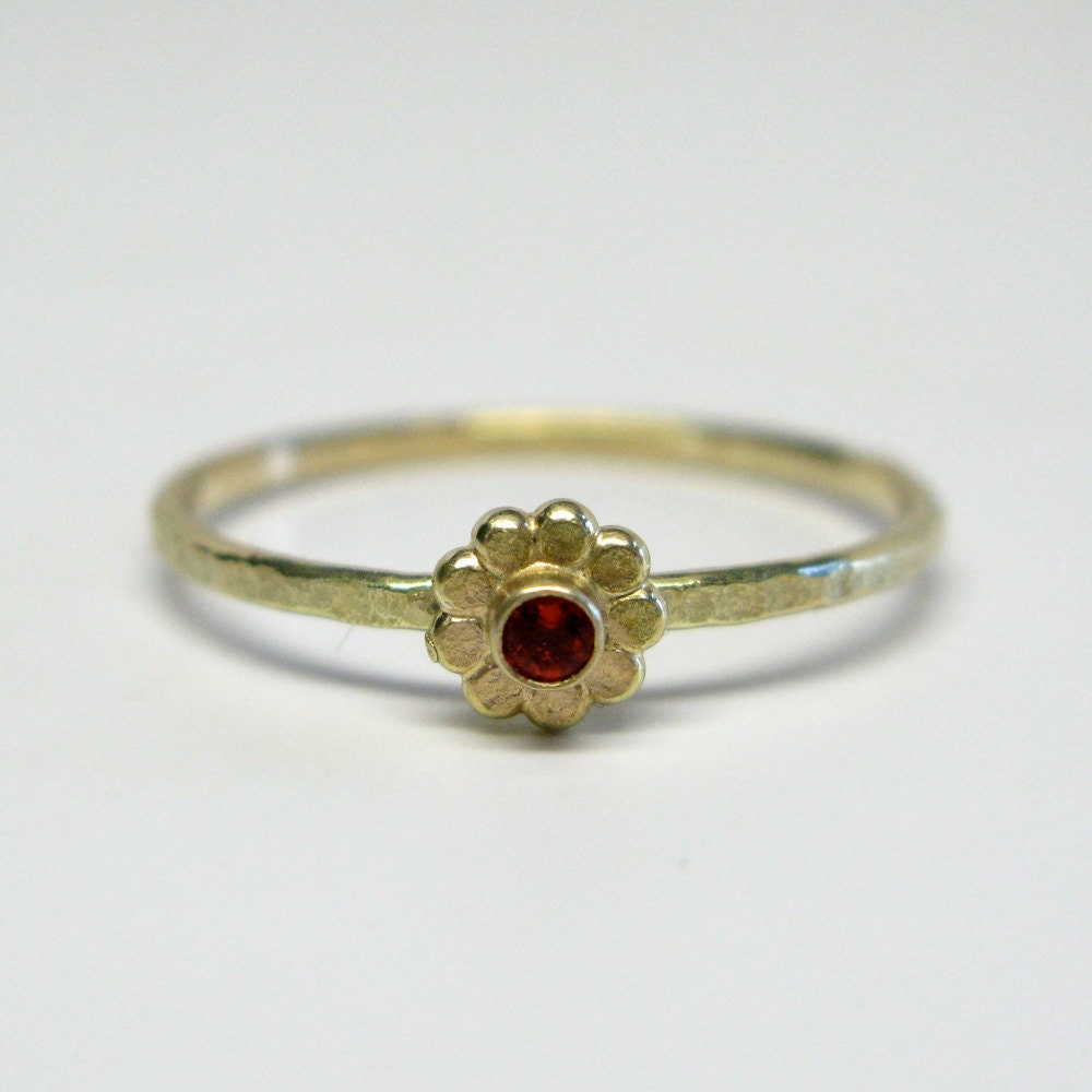 Mexican Fire Blossom Ring in 14k Yellow Gold