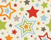One For The Boys Stars quilt or craft fabric by Zoe Pearn for Riley Blake Designs- Boys Main in Cream- Fat Quarter