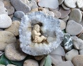 GEODE BABY...ooak unborn baby art- creation - birth- fetus in stone crystals