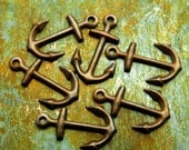 Teenie Tiny Antiqued Anchor Charms - 6