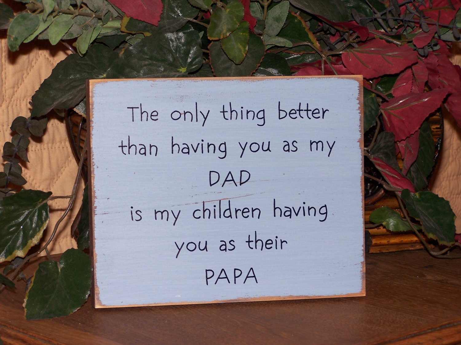 Home Decor Sign, Father Plaque, Grandfather Quote, Wood Signage Wall Hanging, Dad Grandad Grandpa Pop Papa Saying, Only Thing Better Plaque