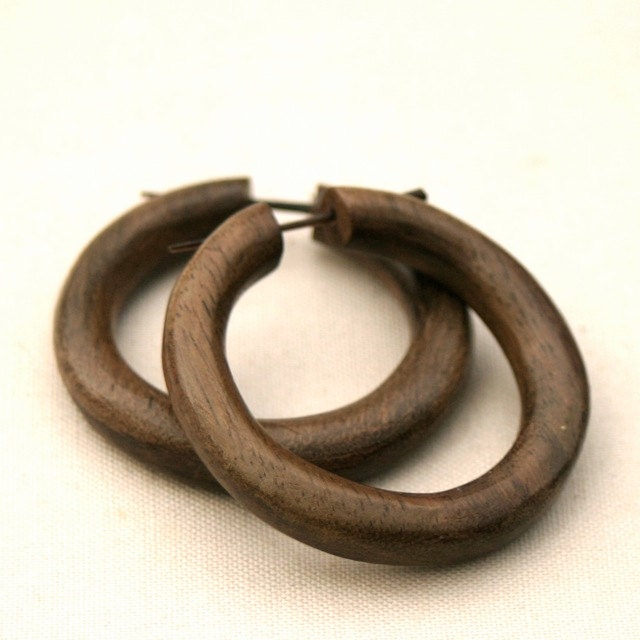 Wood Hoops - medium - fake gauge