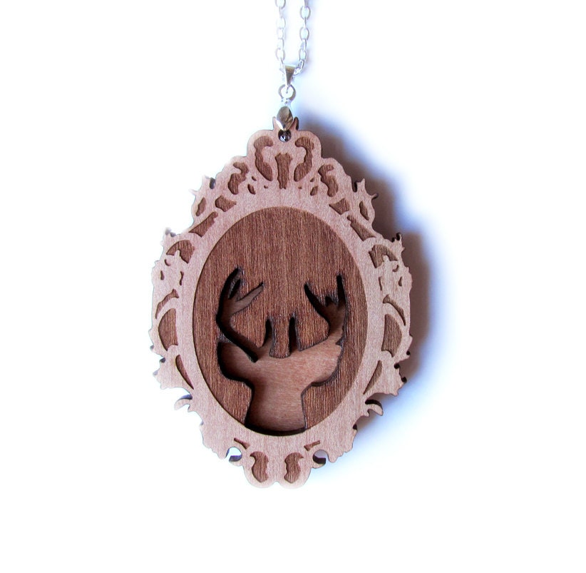 That Vintage Pop Down Dainty Deer - Pendant - Tasmanian Myrtle