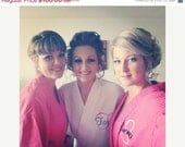 On Sale till May24th Personalized Bridesmaids Robes Set of Three.  Your choice of color.  Great bridesmaids gift....
