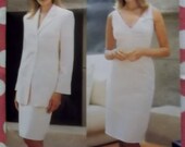 American Designer Donna Karan Dress and Jacket Vogue1683 Pattern, Sizr 14 16 18, Uncut