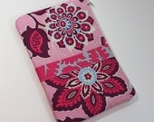 Kindle Fire Case / Kindle Keyboard Cover - Large - Padded eReader Case - Amethyst Floral