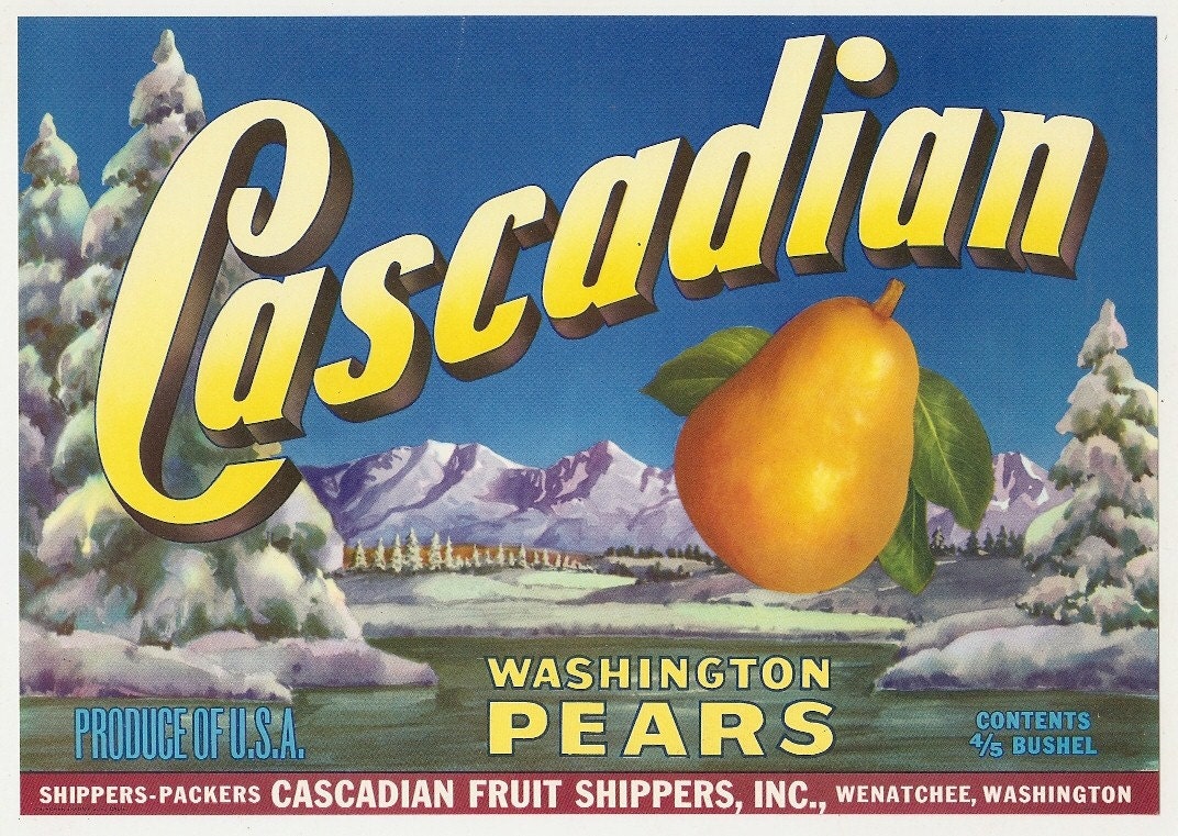 5 Old Vintage FRUIT CRATE LABELS