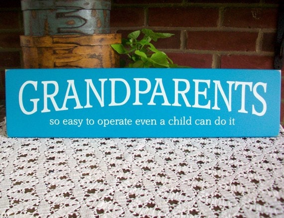 Grandparents So Easy To Operate Painted Wood Sign Wall Decor