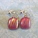Dichroic Pink Clip On Earrings, Dangle Clip Earings, Handmade Jewelry, Fashion Jewelry - Hailey - 1856 -3