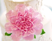 Made to Order Frilly Peony Clay Cake Flower with Leaves