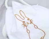 Easter Bunny Peter Rabbit Hand Embroidered Tea Towel