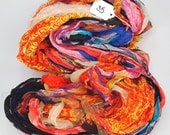 Recycled Multi color Chiffon silk sari ribbon