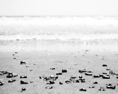 Beach Photography - black and white photography fine art print - nature photography ocean shore pebbles seascape 8x10 - "Sun Stones"