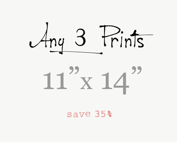 SALE - Photography Fine Art Photography Prints - Any three 11x14 -  Save 35%