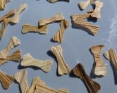 50 Die Cut Hand Punched Dog Bone  Husks Nature Yellow Brown Texture Free Ship USA