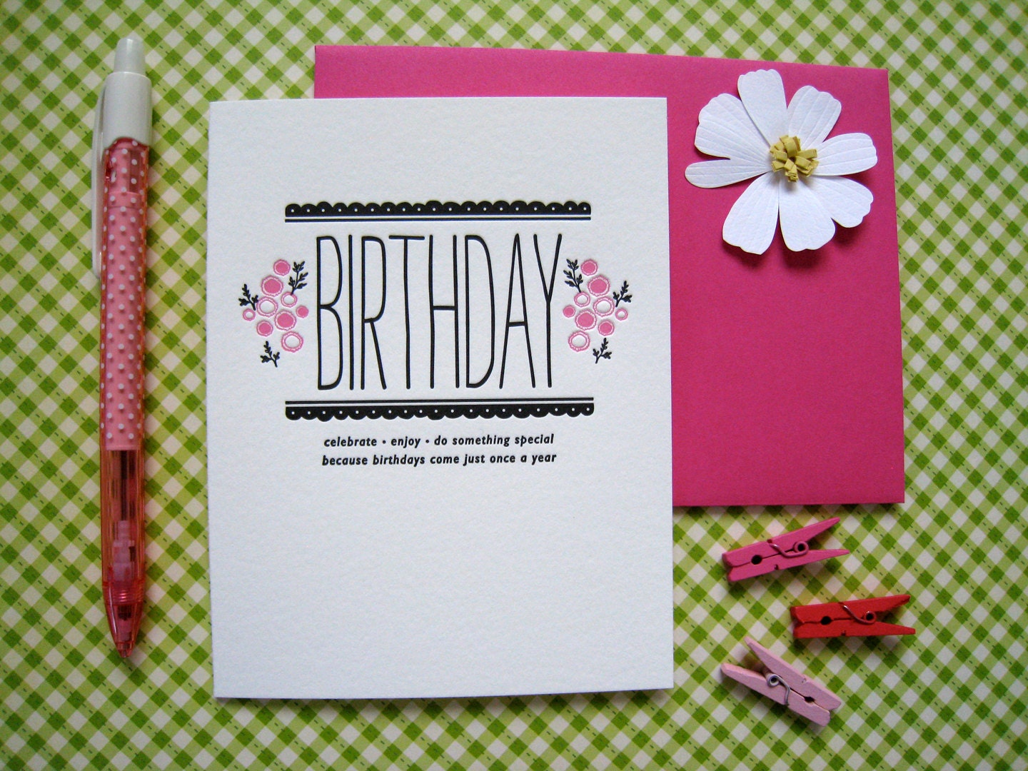 Happy Birthday - letterpress card