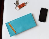 Leather Travel Wallet - The Stella Travel Wallet  in Sky Blue