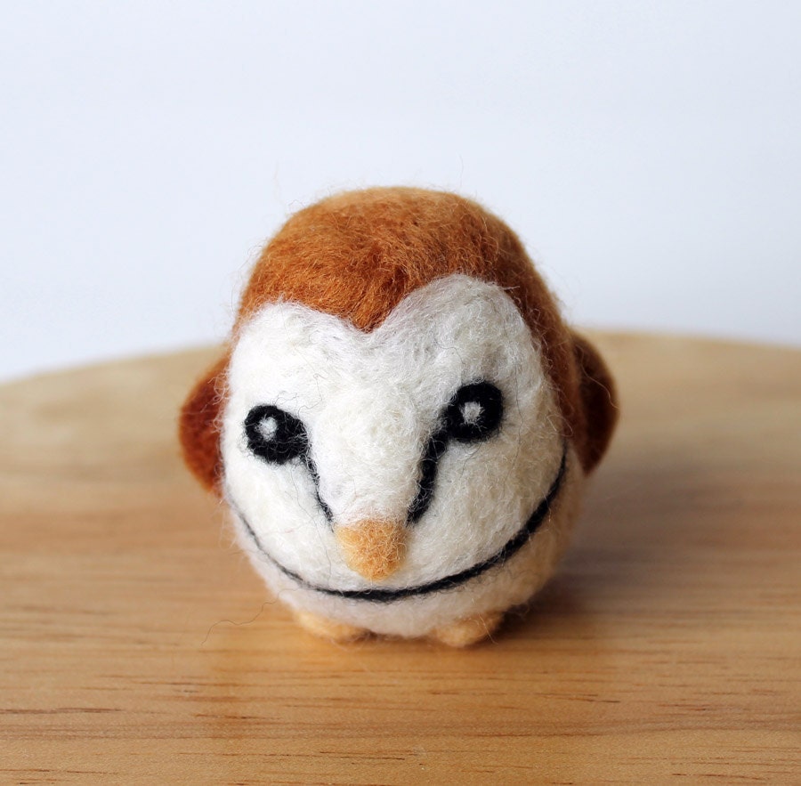 Needle Felted Barn Owl Made when Ordered