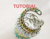 TUTORIAL- Adjustable Wire Wrapped Ring (Seed Beads) PDF