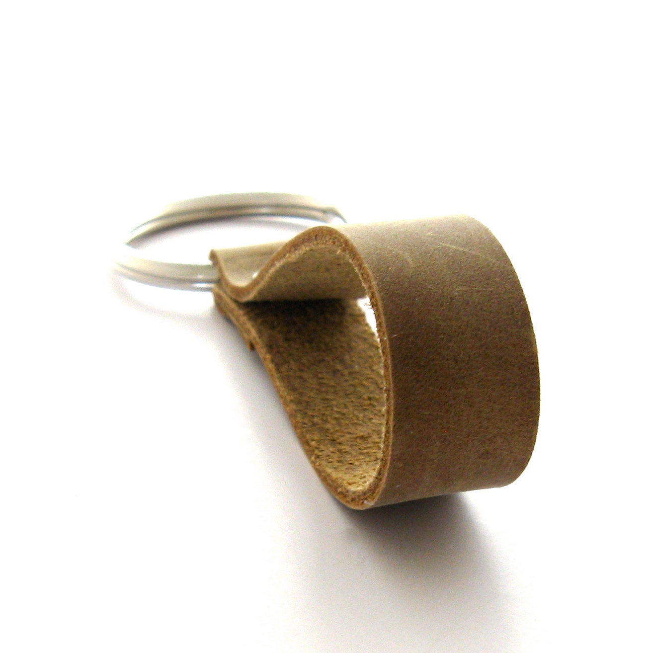 Brown Leather Keychain, A Handmade Men's Accessory, Leather Key Ring, The Cowboy