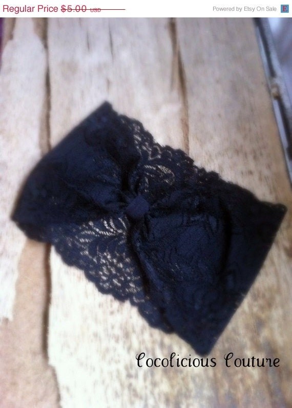 40% OFF SUPER SALE Boho Big Black Lace Headband - Free Shipping if Purchased with Another Item