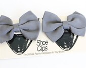 Gray Bow Shoe Clips
