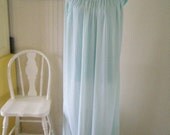 Vintage Hollywood Vassarette Light Powder Blue Floor Length Nightgown--NEW