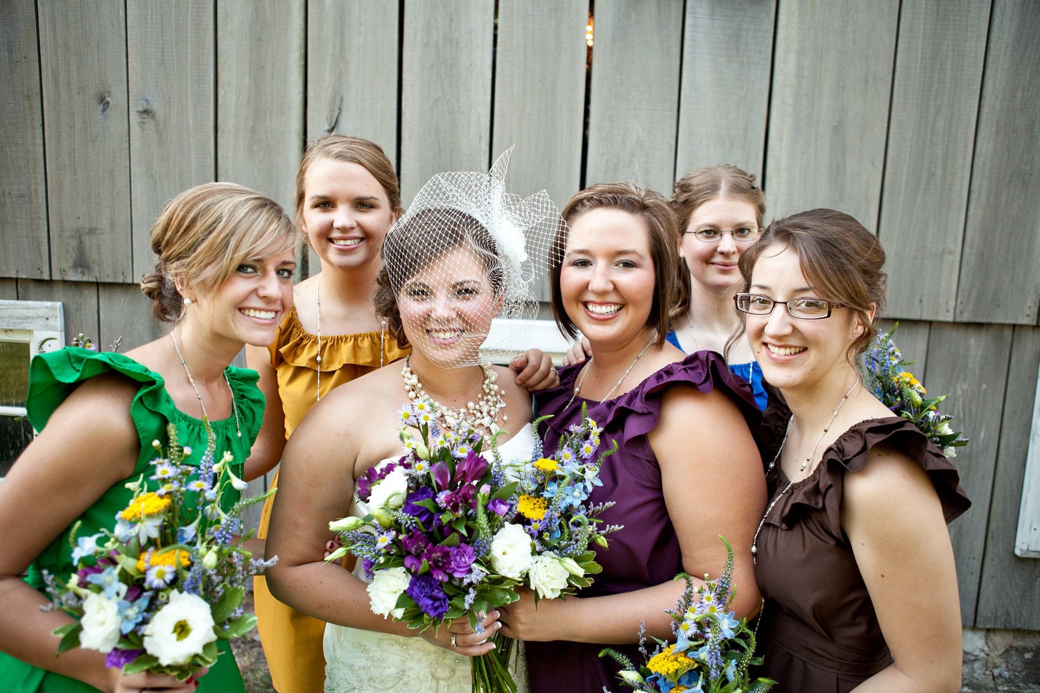 Custom fully lined bridesmaid ruffled collar dress w/ sash, pockets - custom size, length and colors