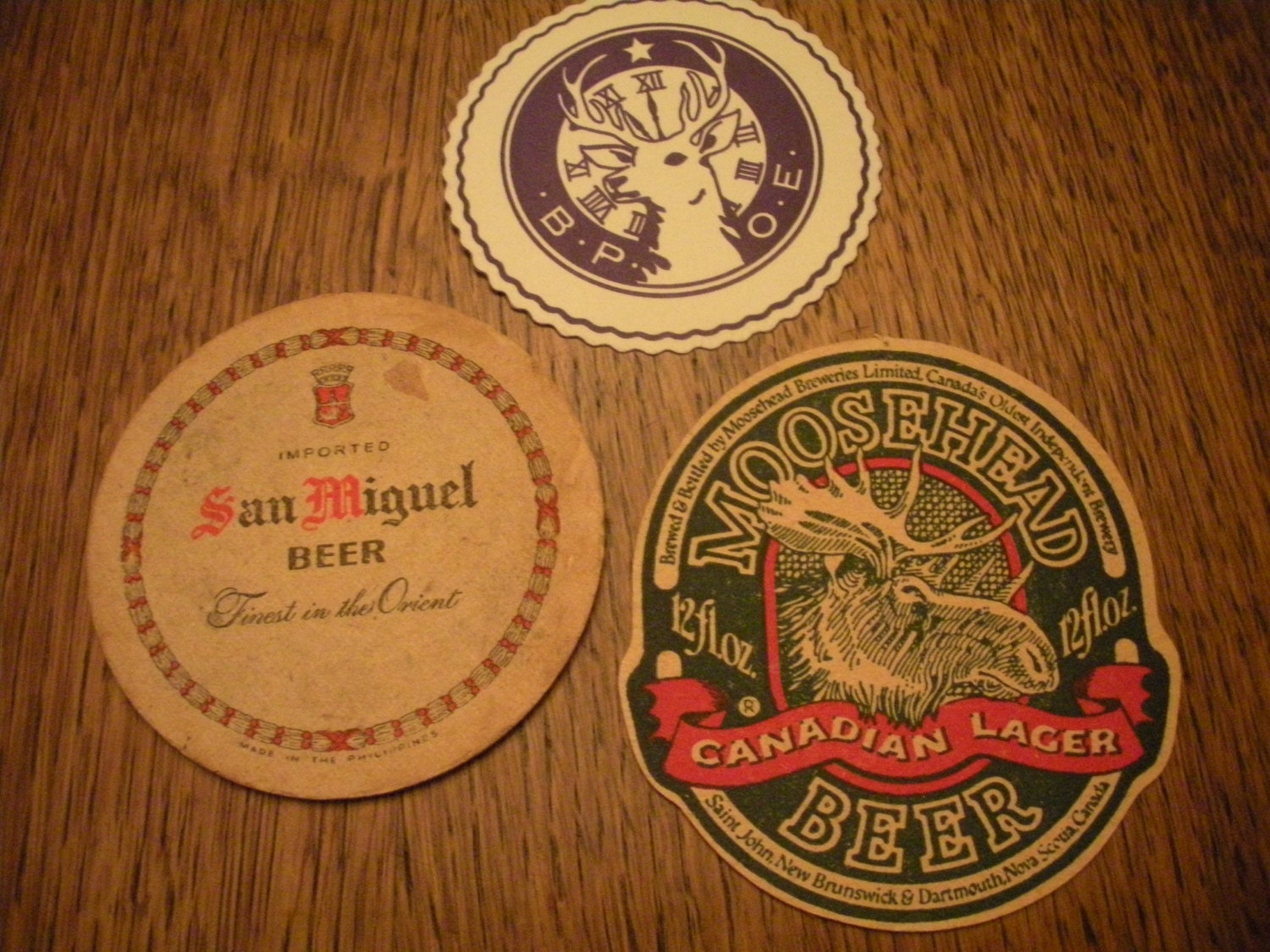 Set of 3 Vintage Beer Advertising Coasters