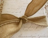 French Chic Burlap wired ribbon 1.5 wide Rustic weddings