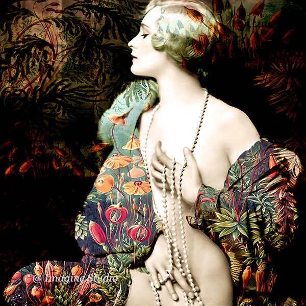 Art, Photography, Portrait, Woman Portrait,  Fine Art Print, Giclee Archival Print, Photomontage, Collage, Painted Photographs,