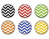 CHEVRON MAGNETS and Organza Gift Bag - Set of Six - 1.25 inches