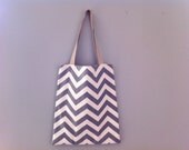 Gray Chevron Canvas Tote