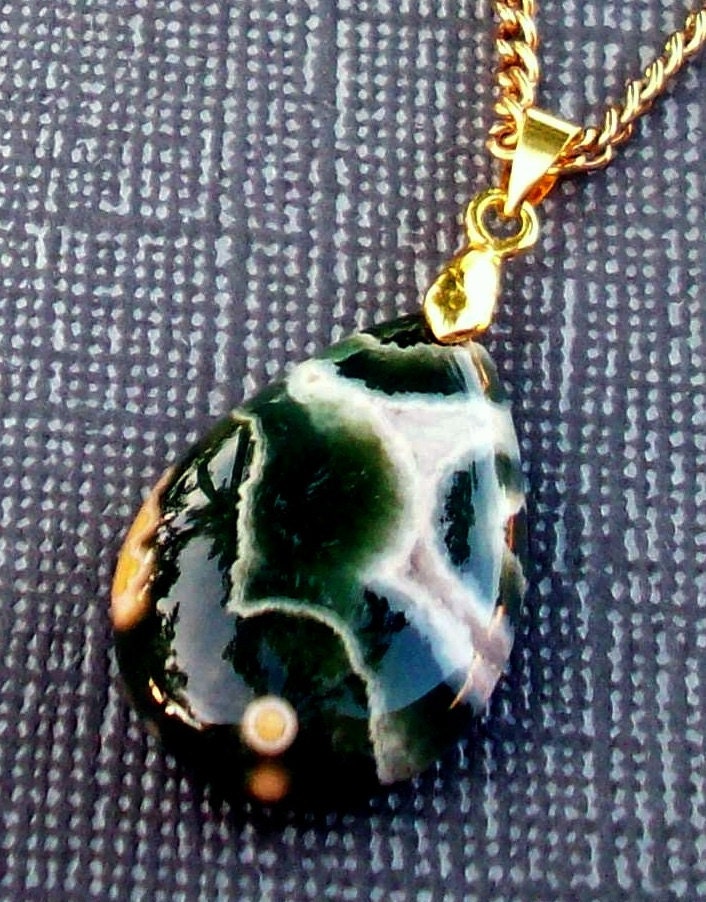 Ocean Jasper Pendant on Beaded Necklace