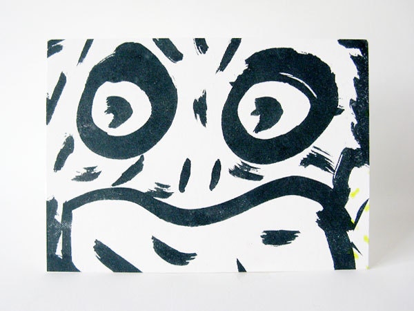 Bad Donald Screenprint Silkscreen 5x7 hand-pulled print Weird Funny
