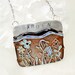 Cloisonne Flower Garden Necklace in Sterling Silver Copper and Enamel Brown Blue