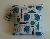 Wet Bag-Large Waterproof Wet Bag- 12.5 x 12.5- Snap Handle and Zipper- Crocodile Elephant