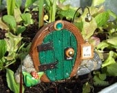 GNOME DOOR -  FAIRY door - miniature gnome house door for your terrarium, planter, or outside patio pot