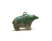 bear pendant - celtic bear - porcelain figurine
